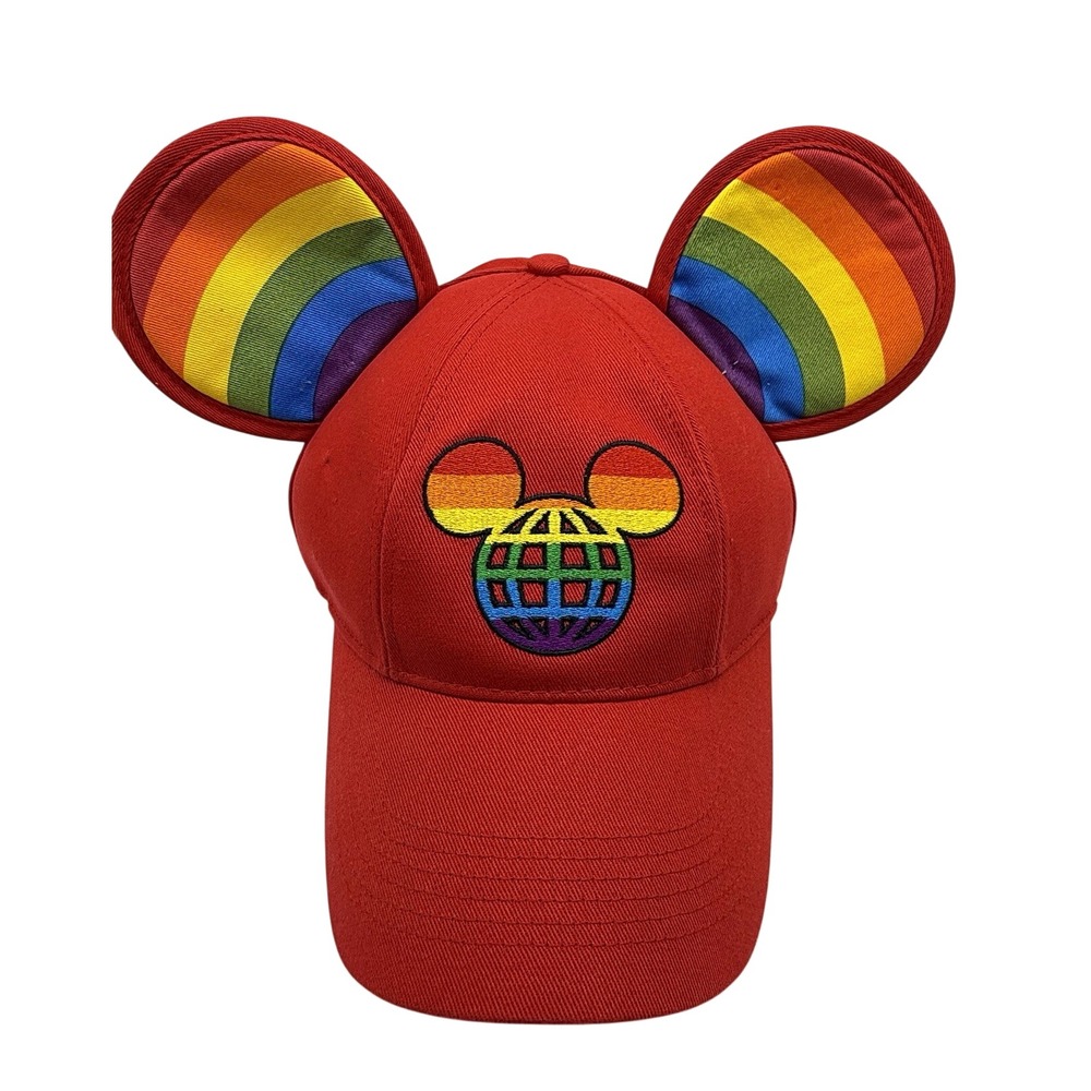 Disney Parks Pride Rainbow Mickey Ears Baseball Red Baseball Hat Cap 57-62 CM